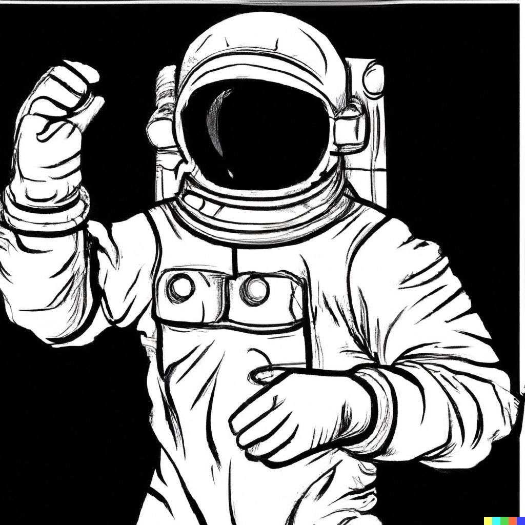 an astronaut, comic book illustration, toon style